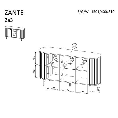 Komoda Zante ZA3