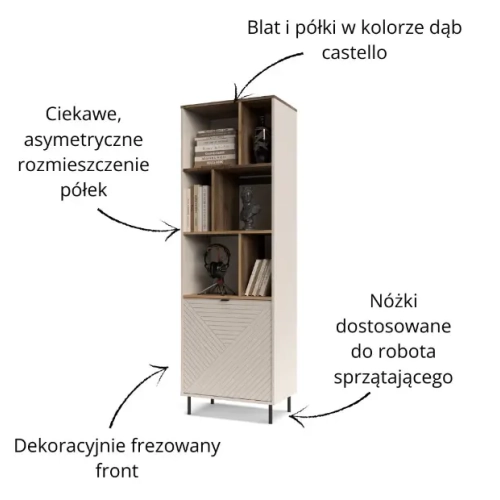 Regał otwarty EVO kaszmir / dąb castello