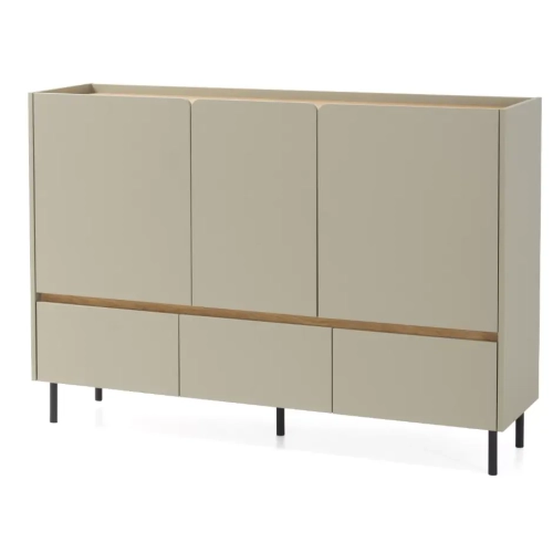 Komoda trzydrzwiowa z 3 szufladami LUCA 7  eukaliptus / dąb baltic dune