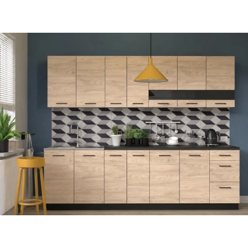 Zestaw mebli kuchennych PIKOLO 260 cm dąb elegance