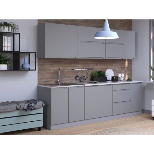 Zestaw mebli kuchennych FREZJA 260 cm dust grey
