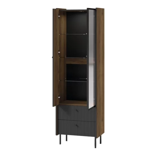 Witryna PRESTIGO P3 Orzech Warmia / San Sebastian / Czarny Mat