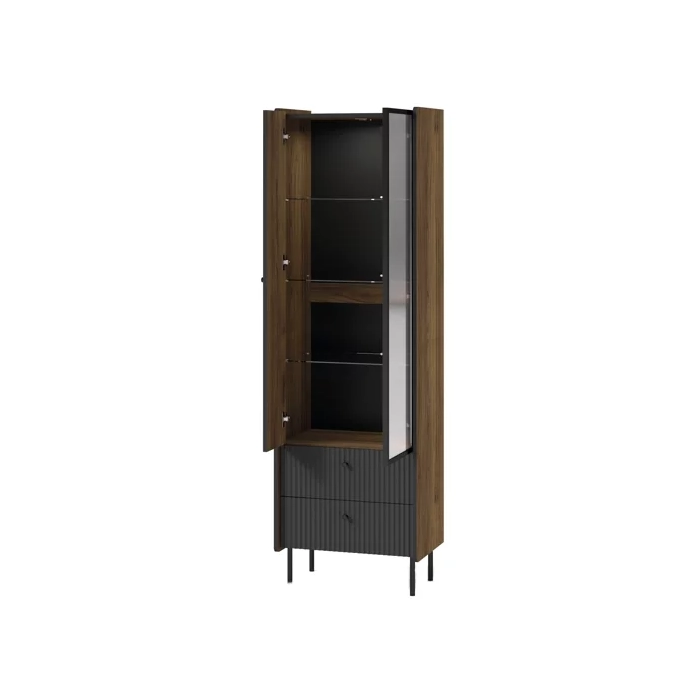 Witryna PRESTIGO P3 Orzech Warmia / San Sebastian / Czarny Mat Witryna PRESTIGO P3 Orzech Warmia / San Sebastian / Czarny Mat