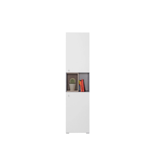 SIGMA Regał Sl 5 Biały Lux + Beton  MDF