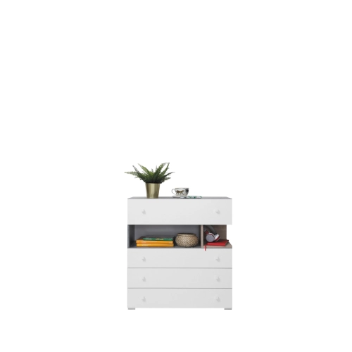 SIGMA Komoda Sl 11 Beton / Biały Lux MDF