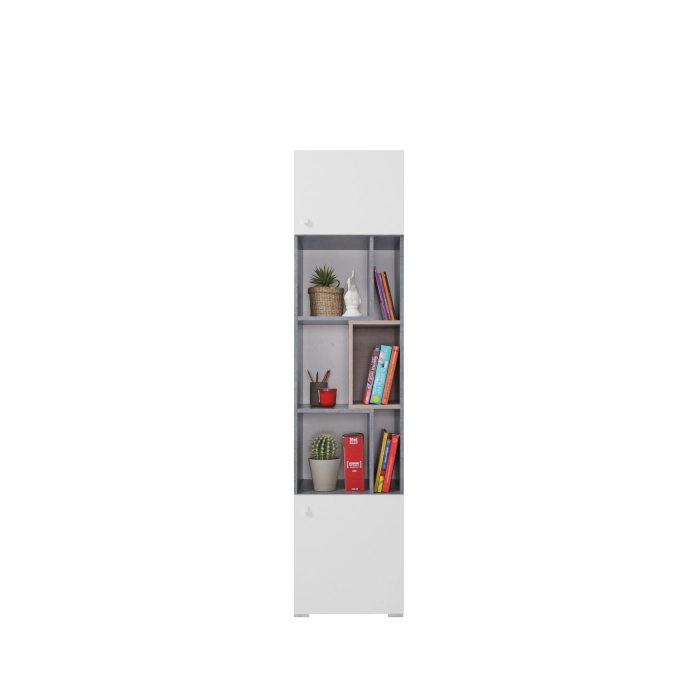SIGMA Regał Sl 6 Biały Lux + Beton MDF SIGMA Regał Sl 6 Biały Lux + Beton MDF