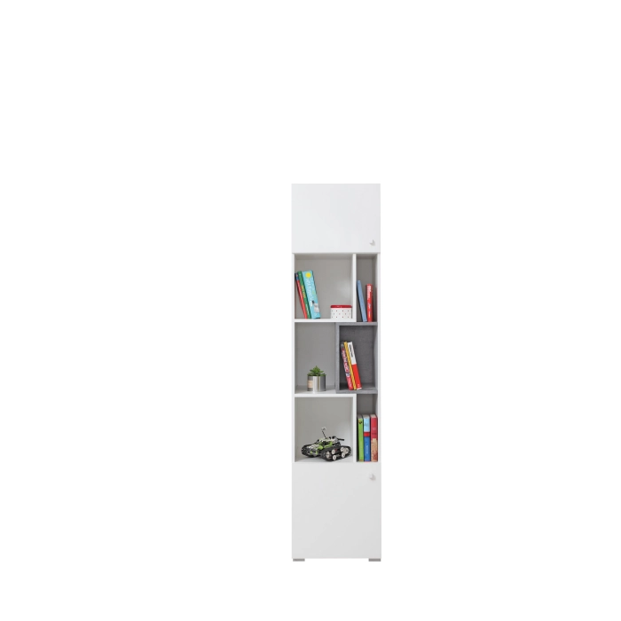 SIGMA Regał Sl 6 Beton / Biały Lux / Dąb MDF SIGMA Regał Sl 6 Beton / Biały Lux / Dąb MDF
