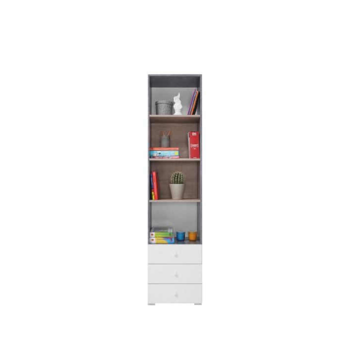SIGMA Regał Sl 7 Biały Lux + Beton MDF SIGMA Regał Sl 7 Biały Lux + Beton MDF