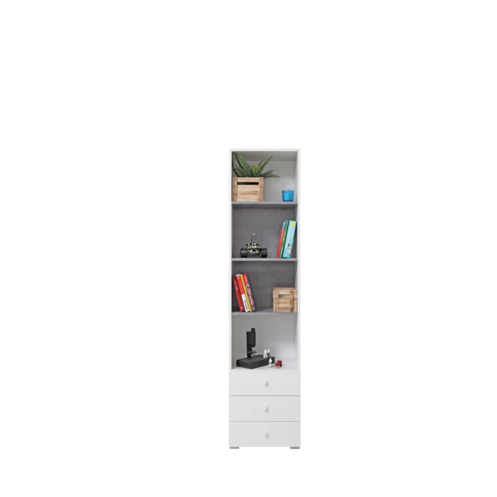SIGMA Regał Sl 7 Beton / Biały Lux / Dąb MDF SIGMA Regał Sl 7 Beton / Biały Lux / Dąb MDF