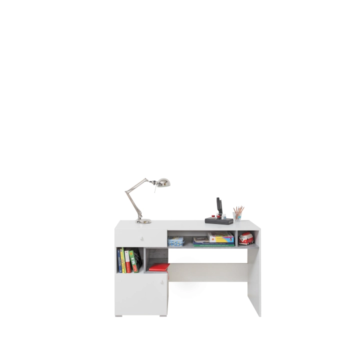 SIGMA Biurko Sl 10 Beton / Biały Lux / Dąb MDF SIGMA Biurko Sl 10 Beton / Biały Lux / Dąb MDF