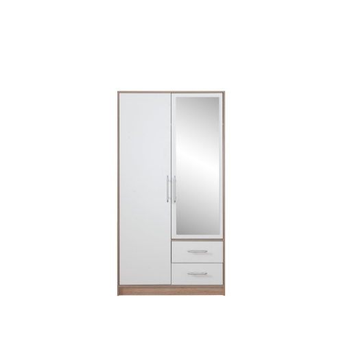 SMART Szafa SRL3 100 cm  z lustrem Dąb Sonoma / Biały Lux MDF
