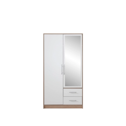 SMART Szafa SRL3 100 cm  z lustrem Dąb Sonoma / Biały Lux MDF