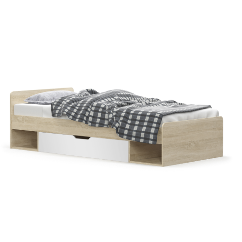 TIPS łóżko 1s/90 dąb sonoma / biały MDF