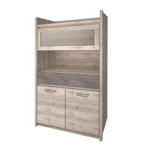 Meble JAZZ witryna niska 2d1w1s kasztan nairobi / onyx MDF