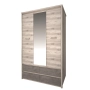 Meble JAZZ szafa z lustrem 3d4s kasztan nairobi / onyx MDF