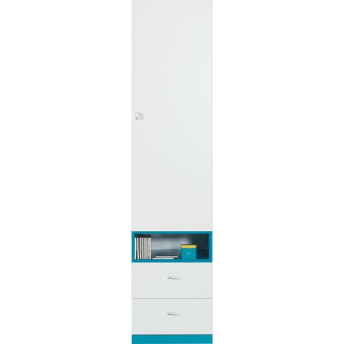 MOBI Regał MO 3 Biały lux + Turkus  MDF