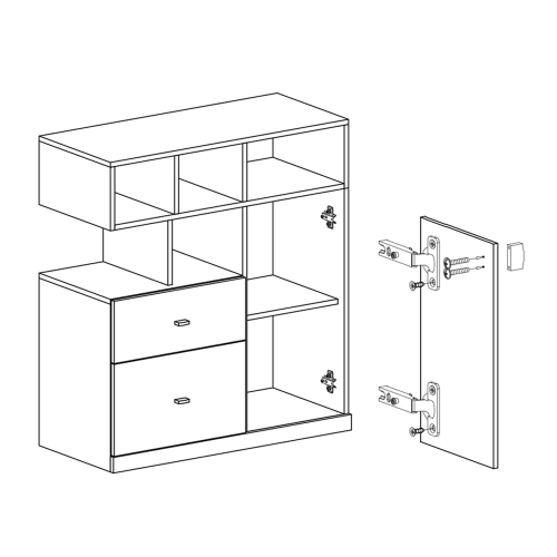 MOBI Komoda MO 9 Biały lux + Turkus  MDF