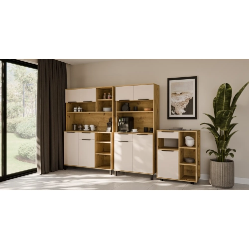 Meble kuchenne SOLEA 270 cm – zestaw kredensów Cashmere