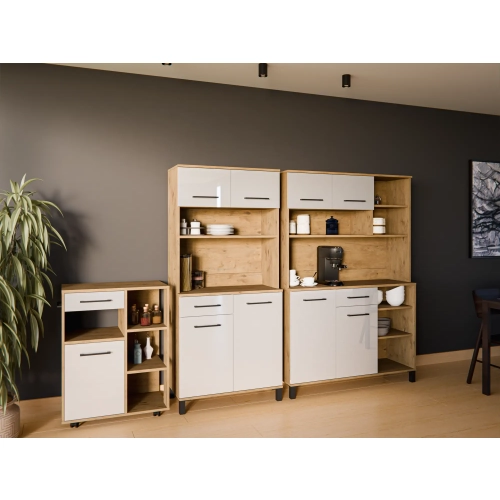 Meble kuchenne VIGO 270 cm – zestaw kredensów Biały połysk