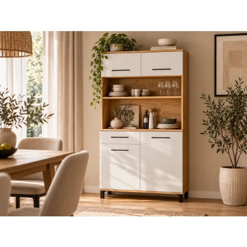 Kredens VIGO 80 cm Biały połysk aranżacja