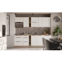 Zestaw mebli kuchennych ARIA 255 cm biały / dąb artisan