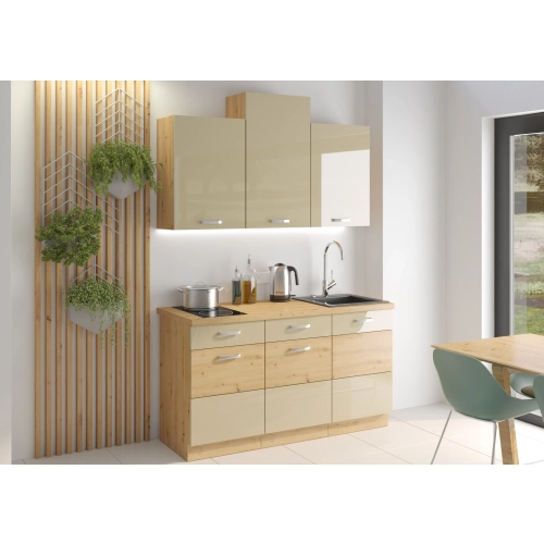 Zestaw mebli kuchennych ARTISAN 150 cm cappucino połysk