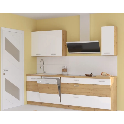 Zestaw mebli kuchennych ARTISAN 230 cm biały połysk