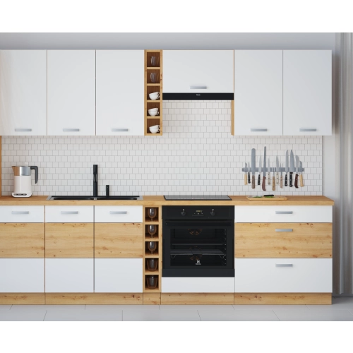 Zestaw mebli kuchennych ARTISAN 275 cm biały połysk