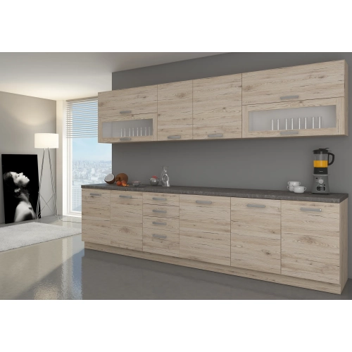 Zestaw mebli kuchennych BORDEAUX 260 cm Dąb Bordeaux
