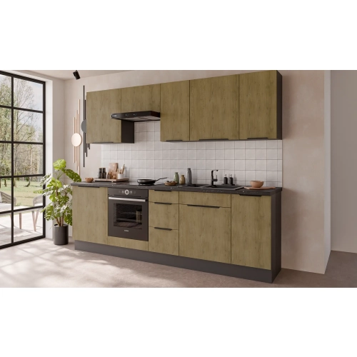 Zestaw mebli kuchennych CREMONA Antracyt 260 cm