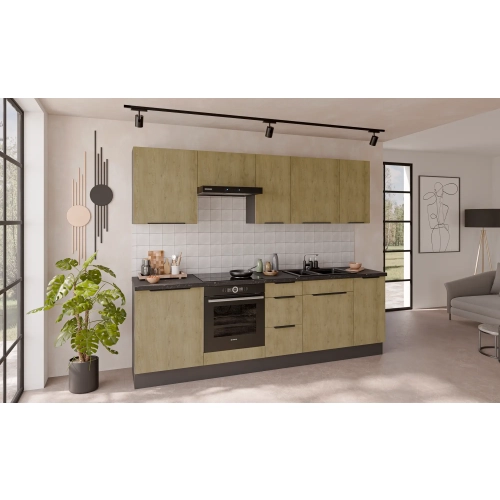 Zestaw mebli kuchennych CREMONA Antracyt 260 cm