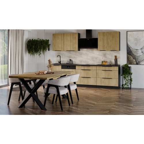 Zestaw mebli kuchennych CREMONA Czarna 270 cm