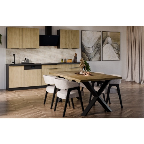 Zestaw mebli kuchennych CREMONA Czarna 270 cm