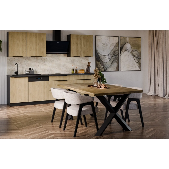 Zestaw mebli kuchennych CREMONA Czarna 270 cm