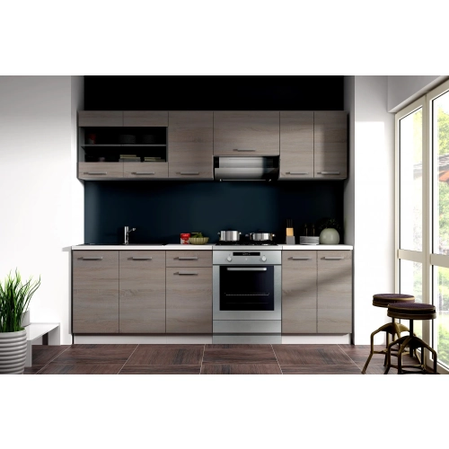 Zestaw mebli kuchennych DAVE 240 cm Sonoma Trufel