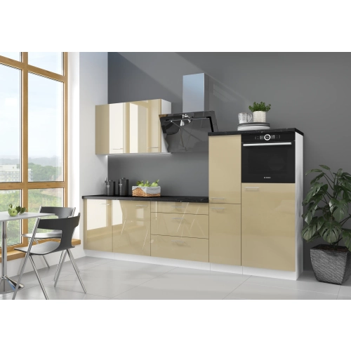 Zestaw mebli kuchennych LARA 270 cm cappuccino połysk