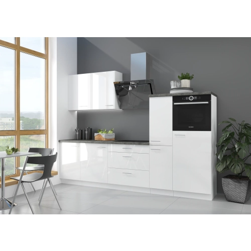 Zestaw mebli kuchennych LARA 270 cm biały połysk