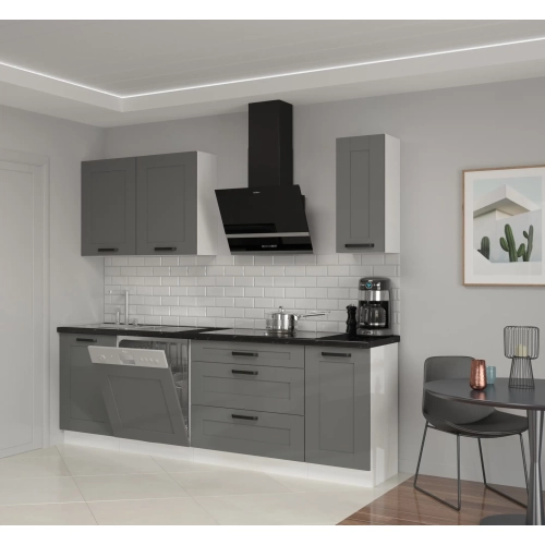 Zestaw mebli kuchennych LUNA 230 cm dust grey / biały