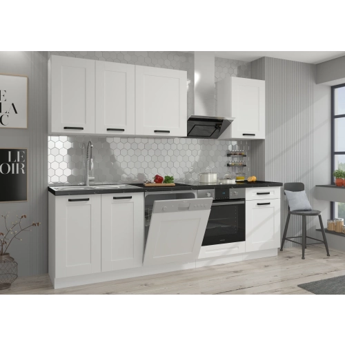Zestaw mebli kuchennych LUNA 250 cm biały