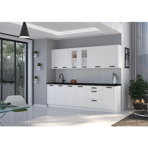 Zestaw mebli kuchennych LUNA 260 cm biały