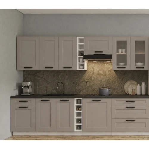 Zestaw mebli kuchennych LUNA 285 cm clay grey / biały