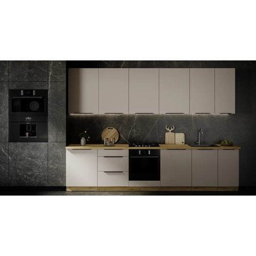Zestaw mebli kuchennych SOLEA 330 cm kaszmir / dąb artisan