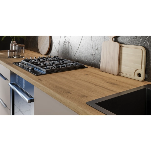 Zestaw mebli kuchennych SOLEA 330 cm kaszmir / dąb artisan