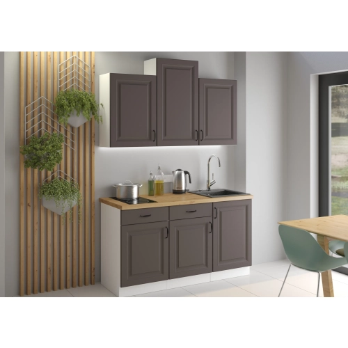 Zestaw mebli kuchennych STILO 150 cm grafit / Biały