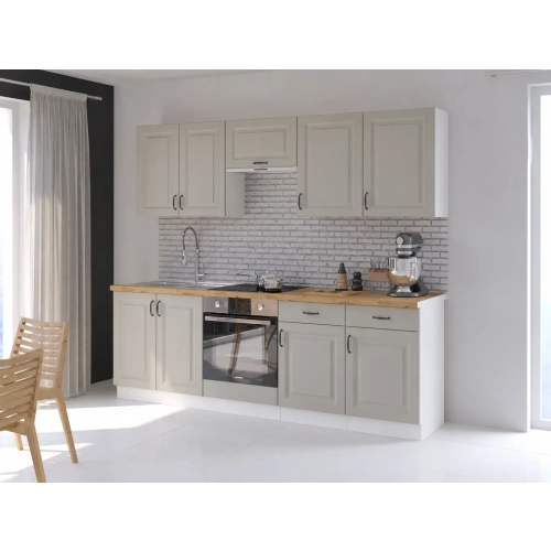 Zestaw mebli kuchennych STILO 240 cm clay grey / biały