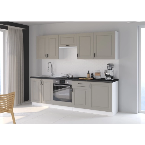 Zestaw mebli kuchennych STILO II 250 cm clay grey / biały