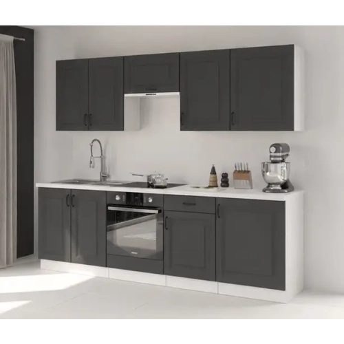 Zestaw mebli kuchennych STILO II 250 cm grafit / biały