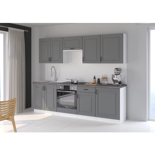 Zestaw mebli kuchennych STILO II 250 cm dust grey / biały