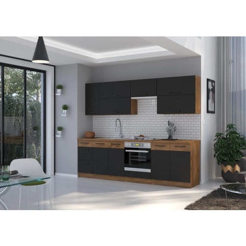 Zestaw mebli kuchennych VIGO 260 cm matera / dąb lancelot
