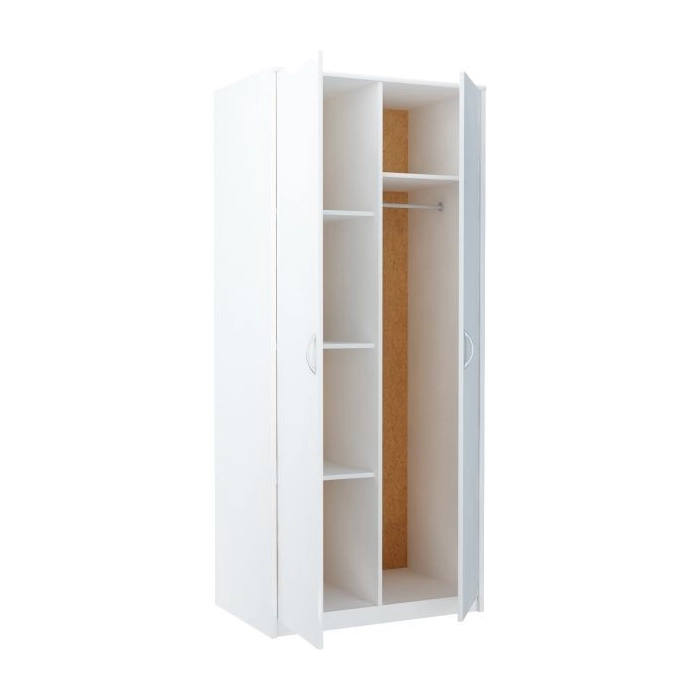 Szafa 04- biała 85 cm  2 drzwiowa  z przegrodą i półkami  3 kolorów